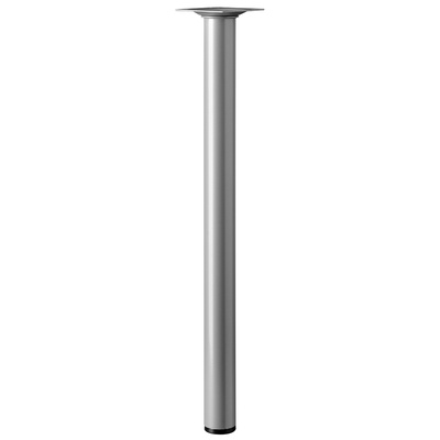 Piètements de table - modèles simples, rond, 400 x Ø 30 mm, Acier, aspect aluminium