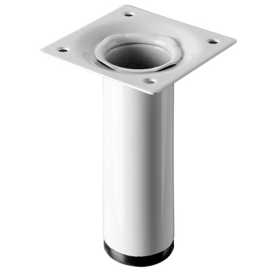Piètements de table - modèles simples, rond, 100 x Ø 30 mm, Acier, blanc