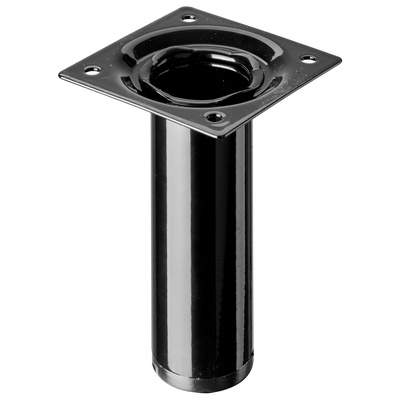 Piètements de table - modèles simples, rond, 100 x Ø 30 mm, Acier, brillant, noir