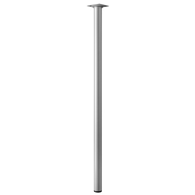 Piètements de table - modèles simples, rond, 700 x Ø 30 mm, Acier, aspect aluminium