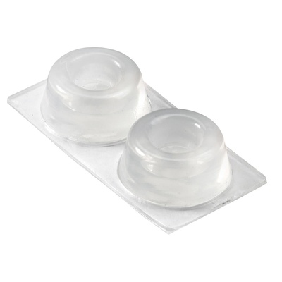 Tampons de butée á visser ou á coller, Ø 22 x 10 mm, Plastique, transparent