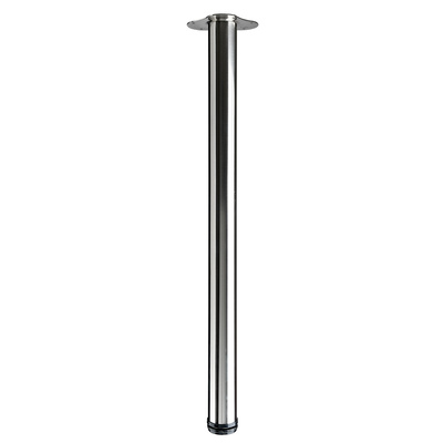 Piètement de table, 840 - 870 x Ø 60 mm, Acier, Aspect inox