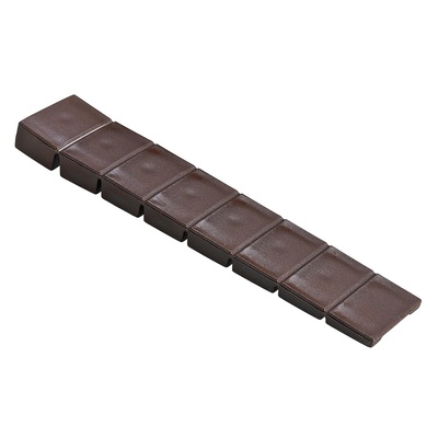 Furniture levelling wedge for snapping off, 8 x 20 x 100 mm, plastic, brown