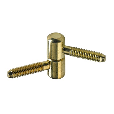 Single pivot hinge, 29 x Ø 11 mm, steel, brass plated