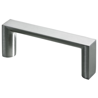 Furniture Handle, ◘──◘ 64 mm, 72,5 x 12 x 26,5 mm, die-cast zinc, stainless steel look