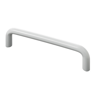 Poignée de meuble, ◘──◘ 128 mm, 10 x 138 x 34,5 mm, Plastique, blanc