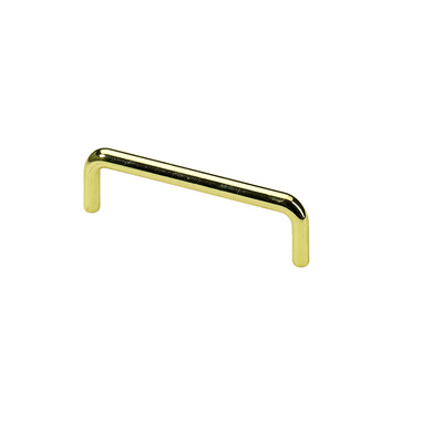 Furniture Handle, ◘──◘ 96 mm, 104,5 x 8 x 28 mm, steel, brass plated