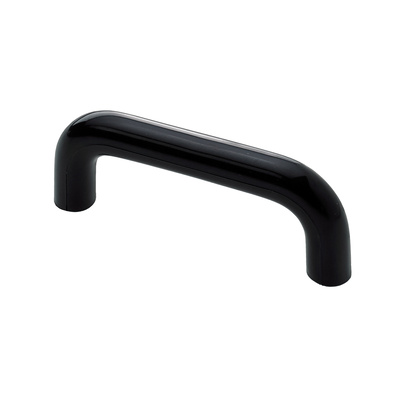 Poignée de meuble, ◘──◘ 64 mm, 10 x 73 x 28 mm, Plastique, noir