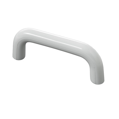 Poignée de meuble, ◘──◘ 64 mm, 10 x 73 x 28 mm, Plastique, blanc