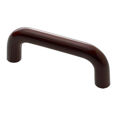 Poignée de meuble, ◘──◘ 64 mm, 10 x 73 x 28 mm, Plastique, brun