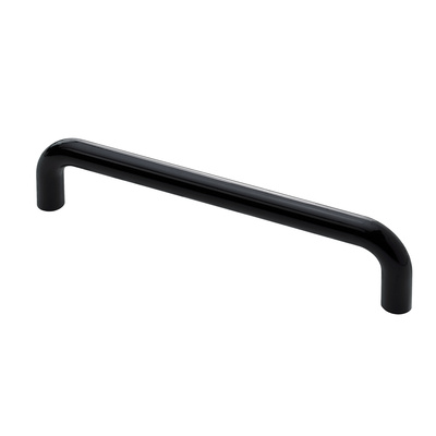 Poignée de meuble, ◘──◘ 128 mm, 10 x 138 x 34,5 mm, Plastique, noir