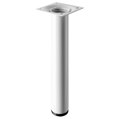 Piètements de table - modèles simples, rond, 200 x Ø 30 mm, Acier, blanc