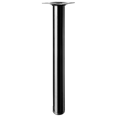Piètements de table - modèles simples, rond, 300 x Ø 30 mm, Acier, brillant, noir