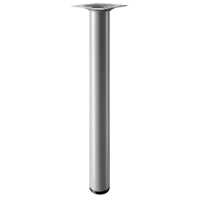Piètements de table - modèles simples, rond, 300 x Ø 30 mm, Acier, aspect aluminium