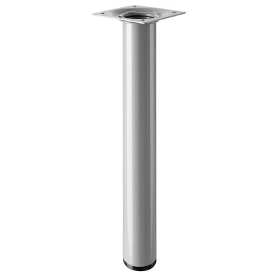 Piètements de table - modèles simples, rond, 250 x Ø 30 mm, Acier, aspect aluminium