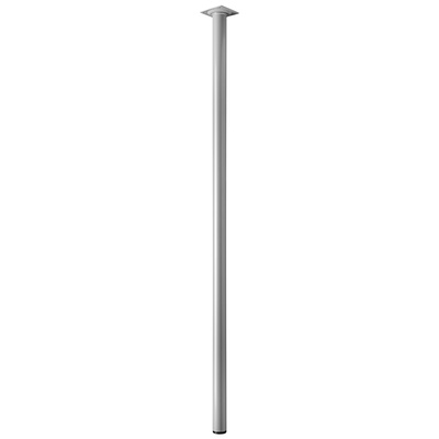 Piètements de table - modèles simples, rond, 900 x Ø 30 mm, Acier, aspect aluminium