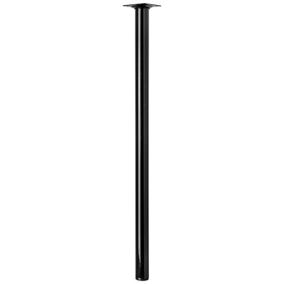 Piètements de table - modèles simples, rond, 600 x Ø 30 mm, Acier, brillant, noir