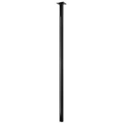 Piètements de table - modèles simples, rond, 900 x Ø 30 mm, Acier, brillant, noir