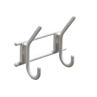 Clothes rail, 2 hooks, 163 x 150 x 70 mm, plastic white