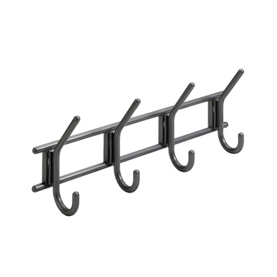 Clothes rail, 4 hooks, 370 x 150 x 70 mm, plastic anthracite