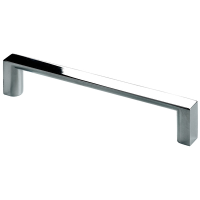 Furniture Handle, ◘──◘ 128 mm, 137,5 x 12 x 26,5 mm, die-cast zinc, chrome plated