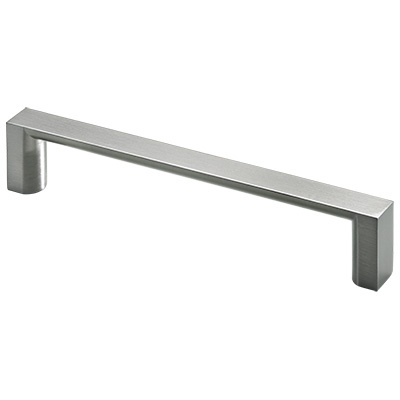 Furniture Handle, ◘──◘ 128 mm, 137,5 x 12 x 26,5 mm, die-cast zinc, stainless steel look