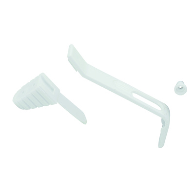 Fermeture sécurité enfant, 96 x 30 x 18 mm, Plastique, blanc