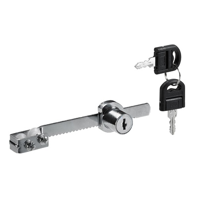Serrure de porte en verre avec Crémaillère, À serrer, Cylindre Ø 21 mm, Épaisseur de porte en verre 4 - 8mm