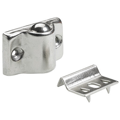 Kugelschnäpper mit Stahlkugel, 30 x 12 x 20 mm, Stahl, vernickelt