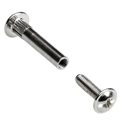 Verbindungsschraube mit Hülse, M4 28-38 mm, Stahl, vernickelt