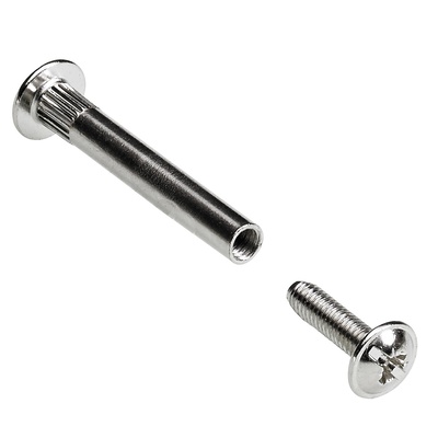 Verbindungsschraube mit Hülse, M4 36-46 mm, Stahl, vernickelt