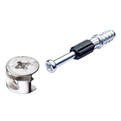 Ferrure d'assemblage Rastex 15, pour tablette ≥ 15 mm, dim. de tension 30 mm, ø de percage de 5 mm