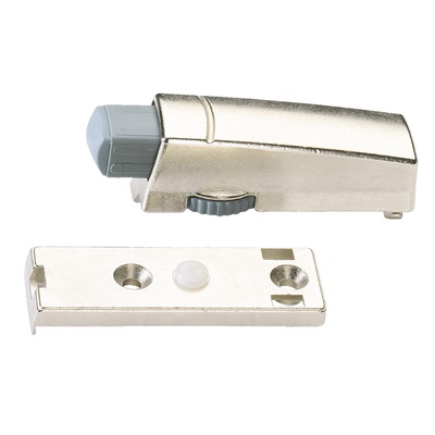 Furniture door Silent System with adjustable Silent System action, die-cast zinc, nickel plated, for screwing on