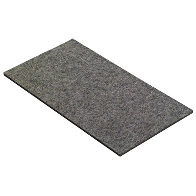 Feutrine en laine autocollant, rectangulaire, 195 x 100 x 3 mm, Gris