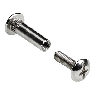 Verbindungsschraube mit Hülse, M6 30-42 mm, Stahl, vernickelt