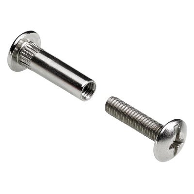 Verbindungsschraube mit Hülse, M6 36-50 mm, Stahl, vernickelt