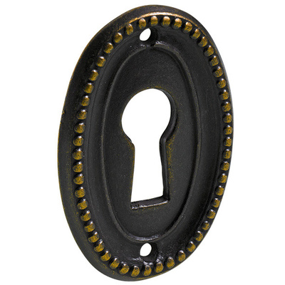 Entrée de serrure, 37 x 25 x 2 mm, Acier, bruni