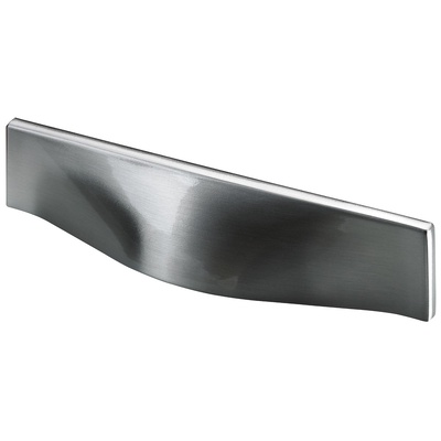 Furniture Handle, ◘──◘ 128 mm, 190 x 40 x 28 mm, aluminium, stainless steel look