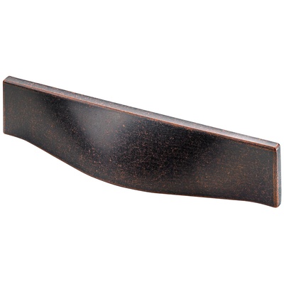 Furniture Handle, ◘──◘ 128 mm, 190 x 40 x 28 mm, aluminium, burnished, copper look