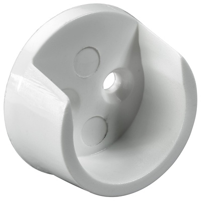 Pour tubes de penderie ronds, Ø 25 mm, Plastique blanc