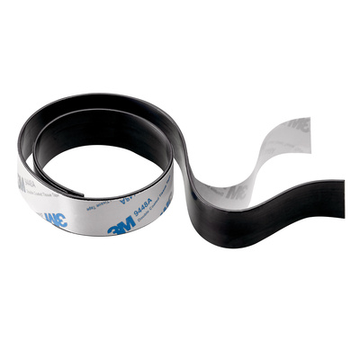 Rouleau adhésif magnétique, auto adhésif, 2500 x 19 mm, 80 g/cm², métal, noir