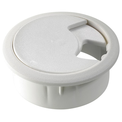 Passe-câble, Ø 60 x 26 mm, Plastique, blanc