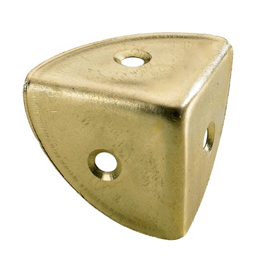 Box corners, 28 x 28 x 28 mm, steel, brass plated