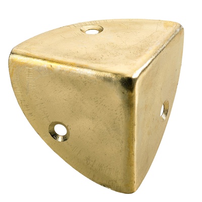 Box corners, 45 x 45 x 45 mm, steel, brass plated