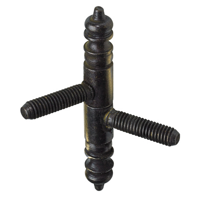 Single pivot hinge, 66 x Ø 9 mm, steel, burnished