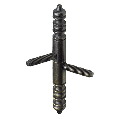 Single pivot hinge, 106 x Ø 11 mm, steel, burnished