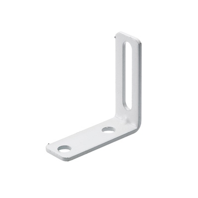Équerre de réglage, 20 x 55 x 55 x 2,5 mm, Acier, époxy, blanc