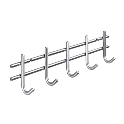 Garderobenleiste, 5 Haken, Edelstahl, matt