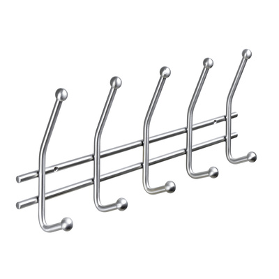 Garderobenleiste, 5 Haken, Edelstahl, matt