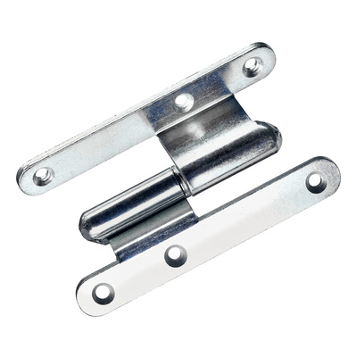 Paumelle bout rond gauche, 110 x 44 mm, à gauche, Acier, zingué